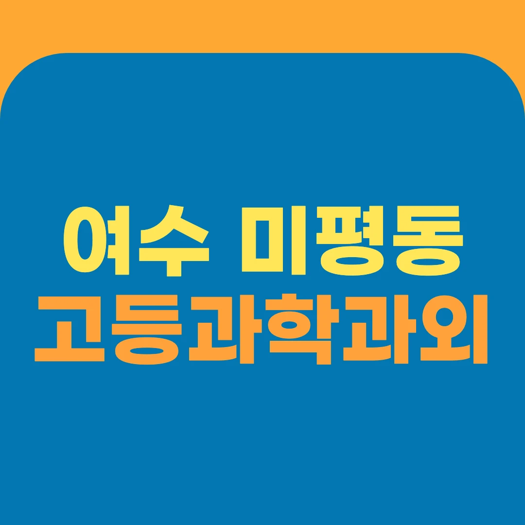 여수 미평동 고등과학과외