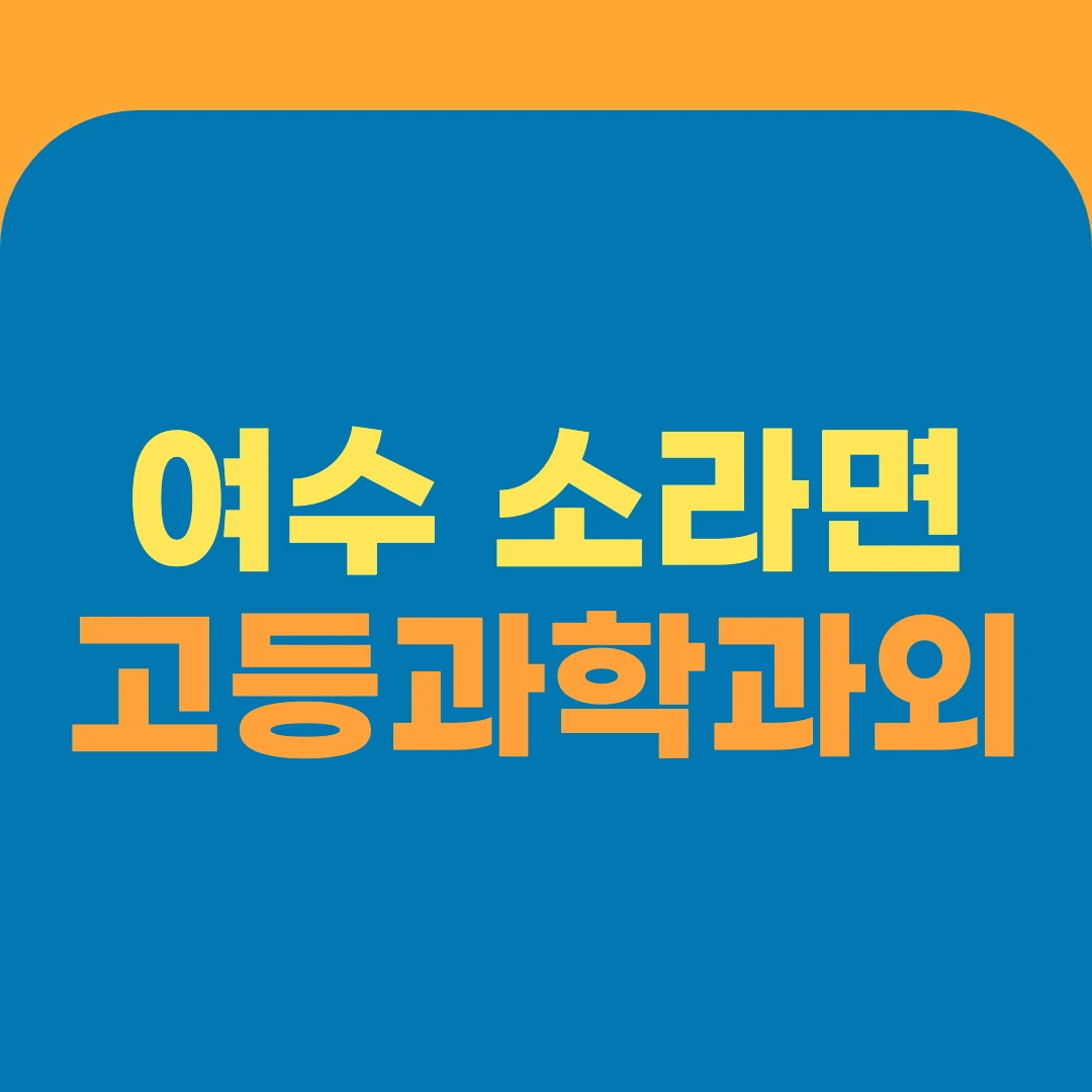 여수 소라면 고등과학과외