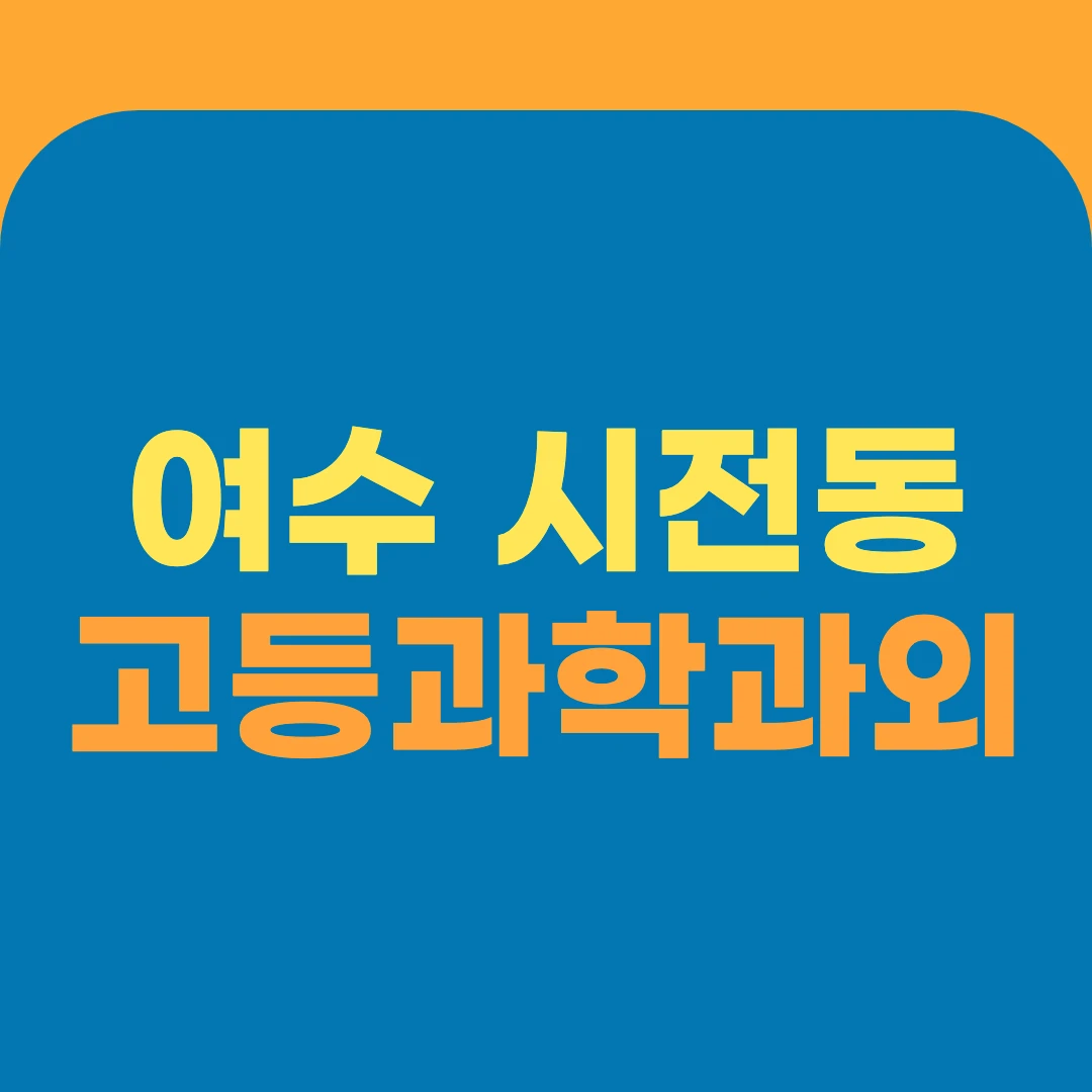 여수 시전동 고등과학과외