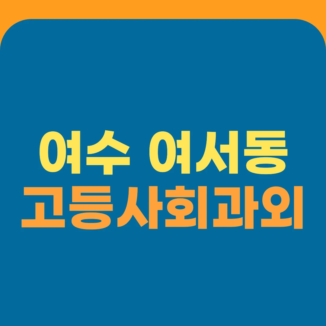 여수 여서동 고등사회과외