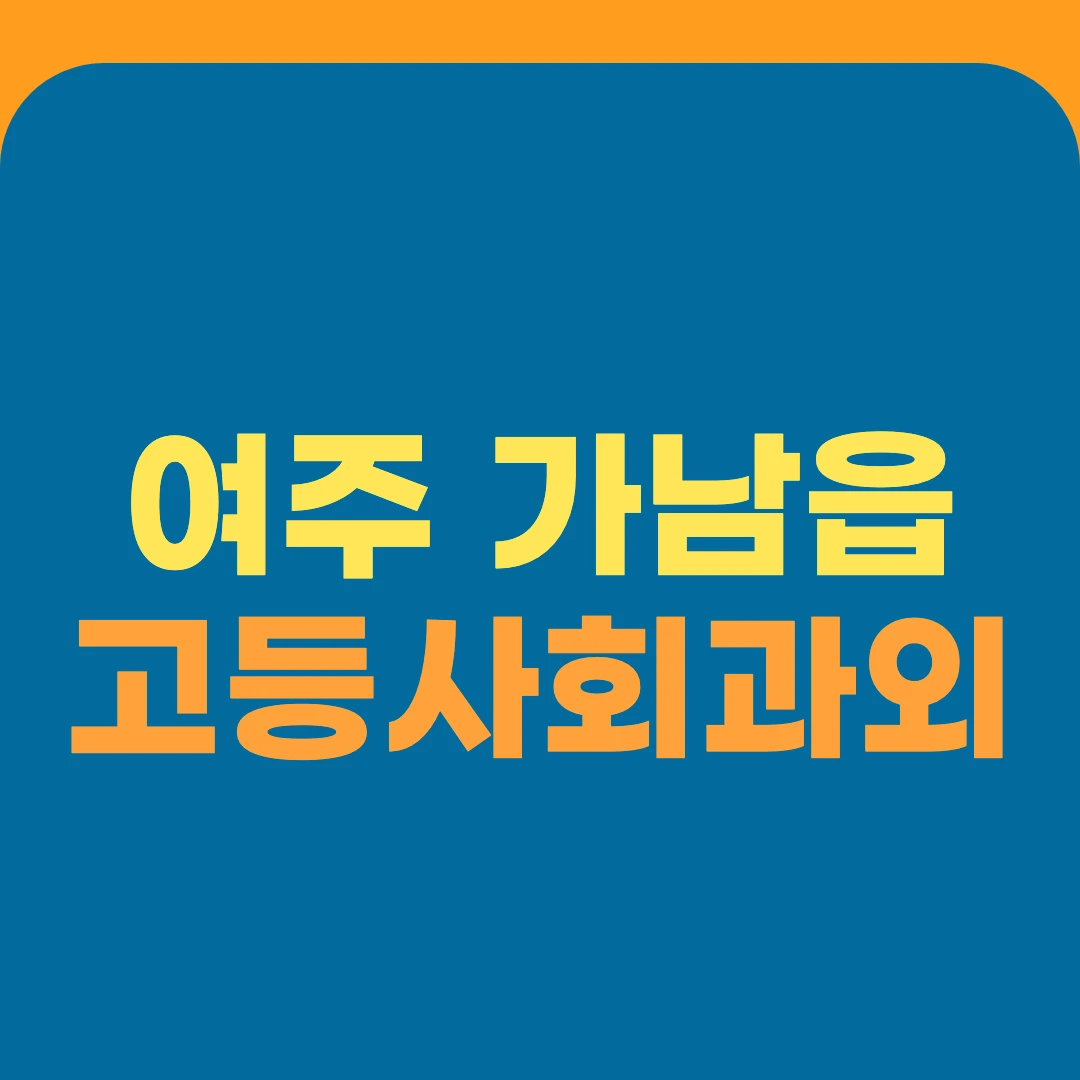 여주 가남읍 고등사회과외