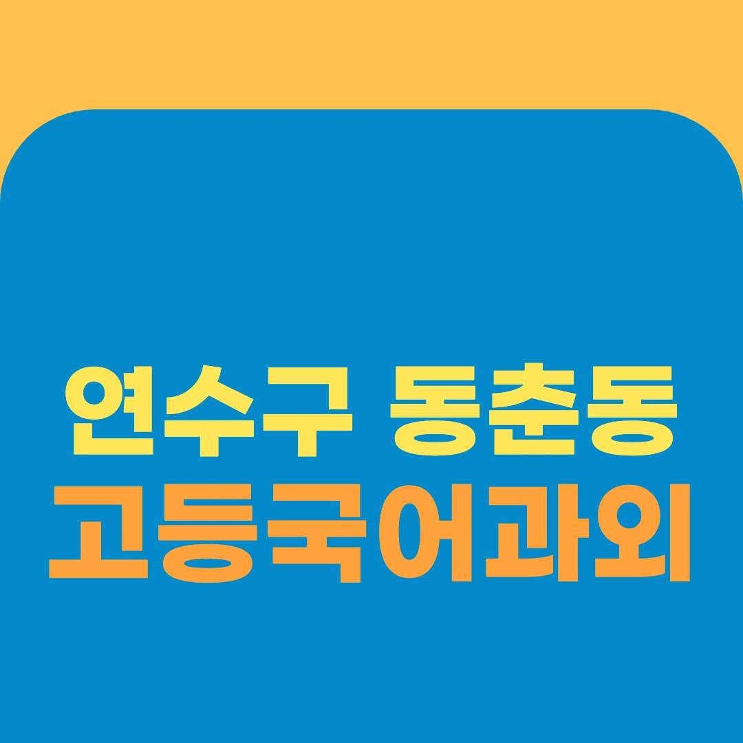 연수구 동춘동 고등국어과외