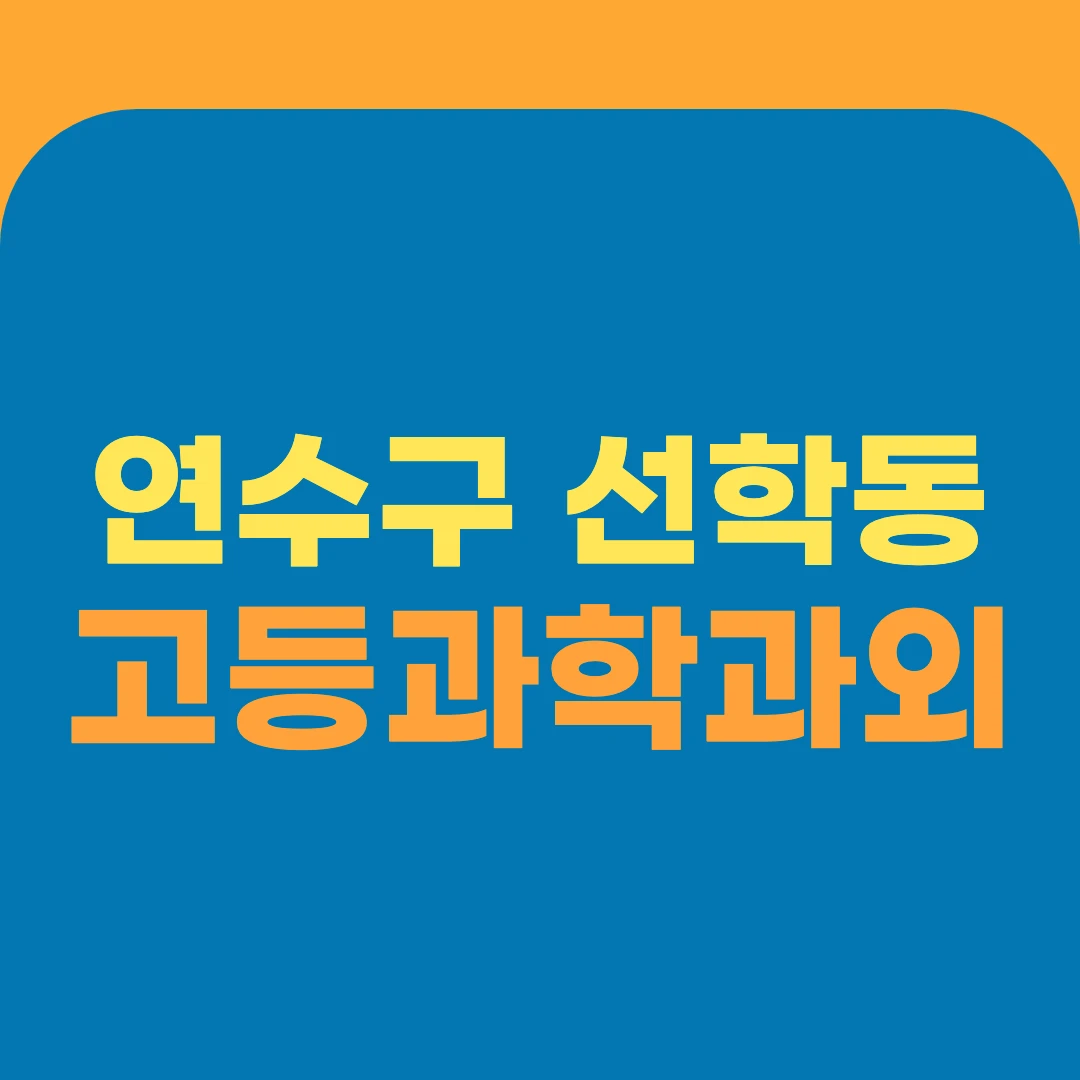 연수구 선학동 고등과학과외