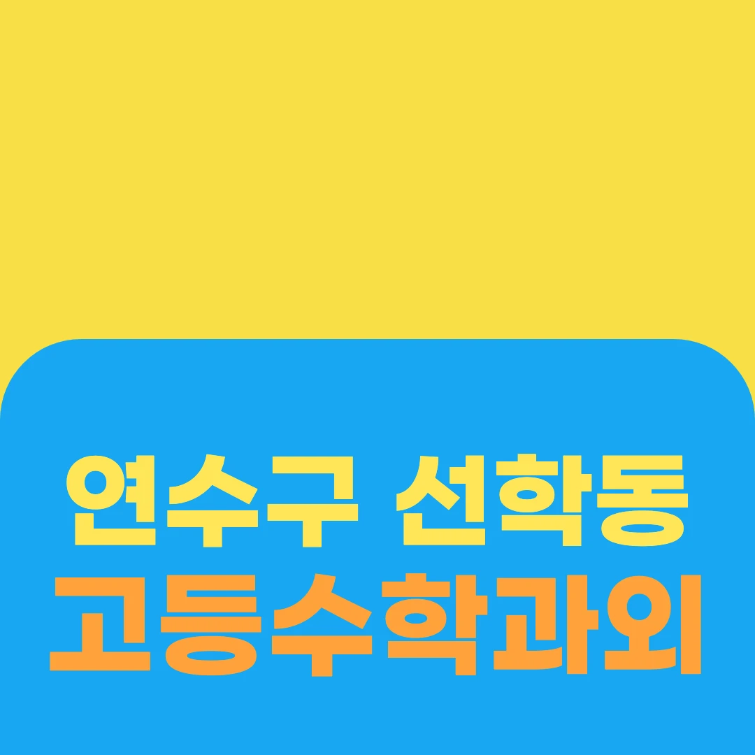 연수구 선학동 고등수학과외