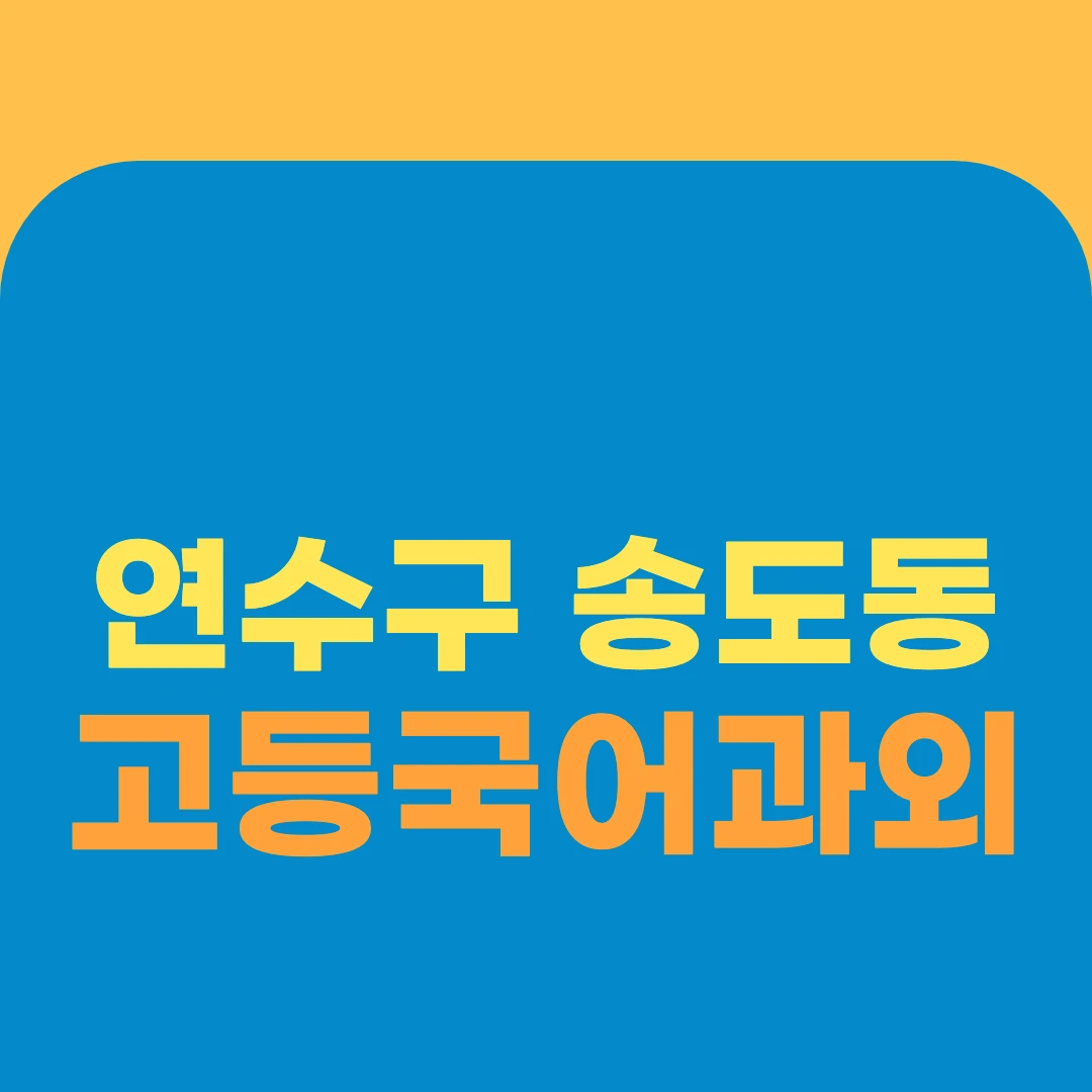 연수구 송도동 고등국어과외
