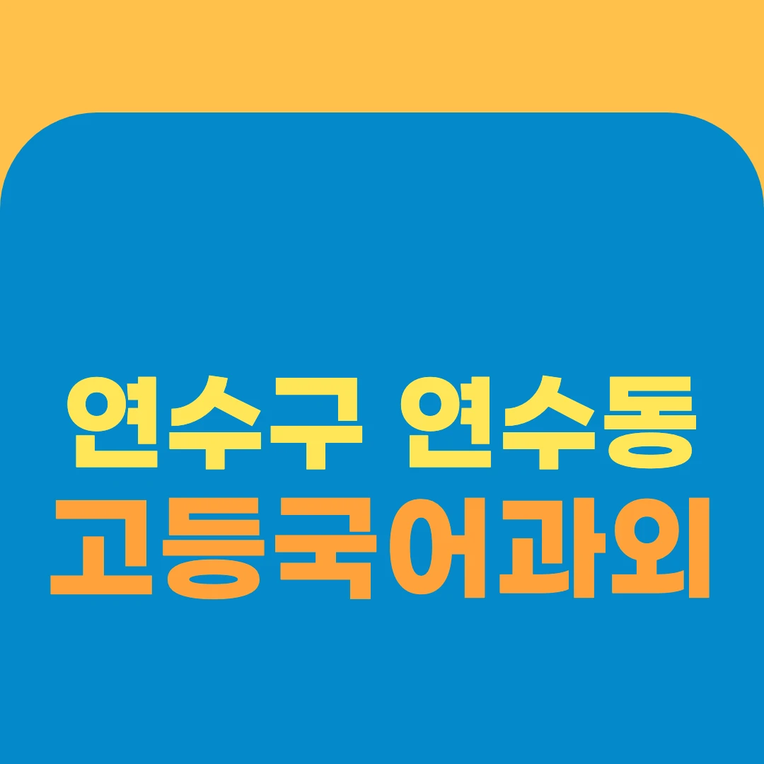 연수구 연수동 고등국어과외