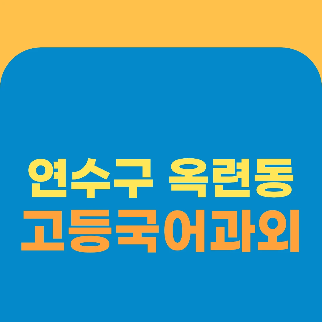 연수구 옥련동 고등국어과외