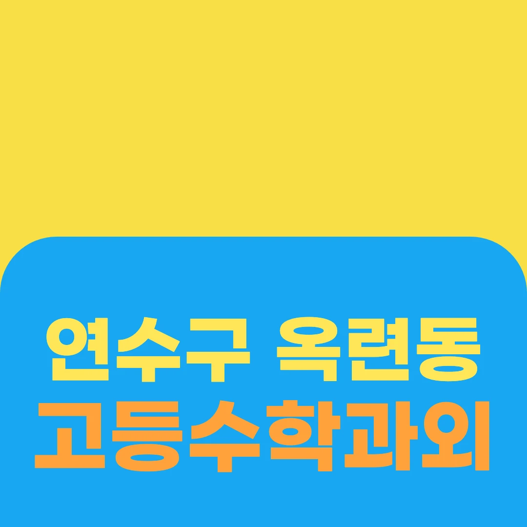 연수구 옥련동 고등수학과외
