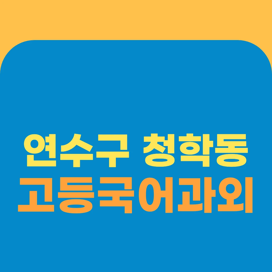 연수구 청학동 고등국어과외