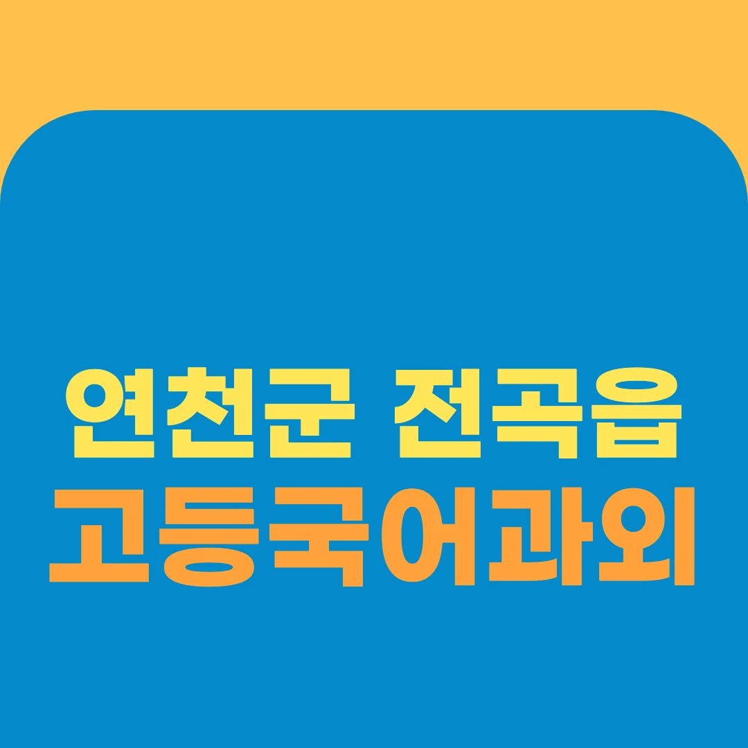 연천군 전곡읍 고등국어과외