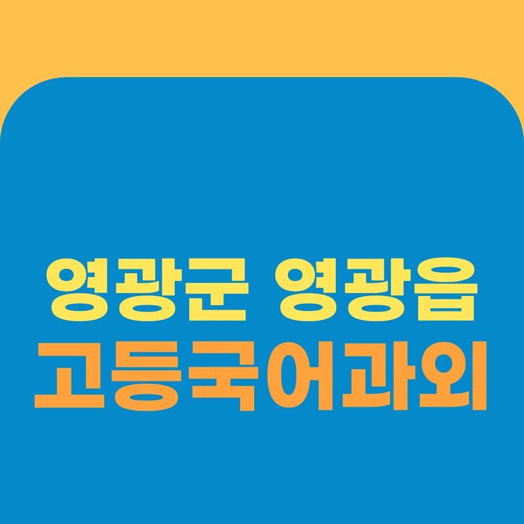 영광군 영광읍 고등국어과외