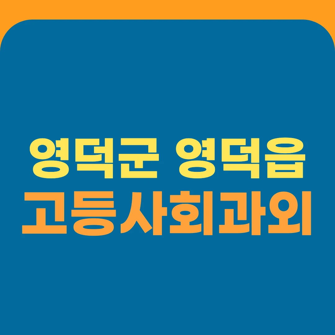 영덕군 영덕읍 고등사회과외