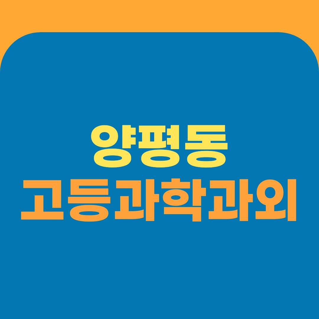 양평동 고등과학과외