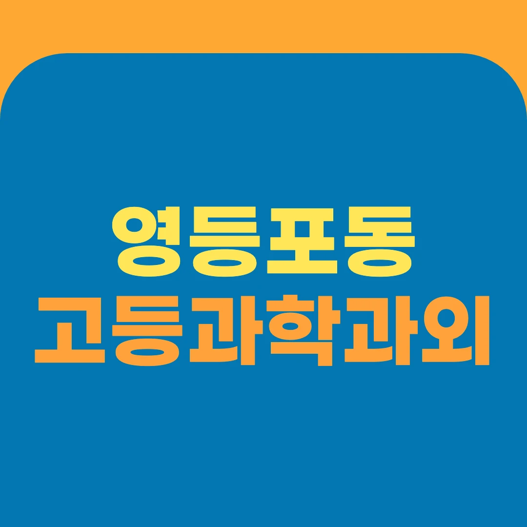 영등포동 고등과학과외