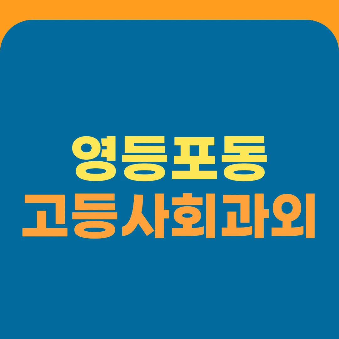 영등포동 고등사회과외