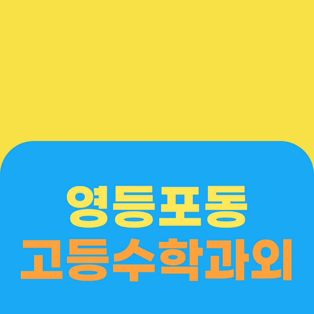 영등포동 고등수학과외