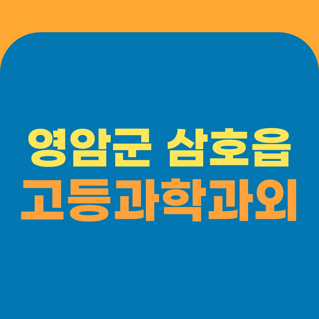 영암군 삼호읍 고등과학과외