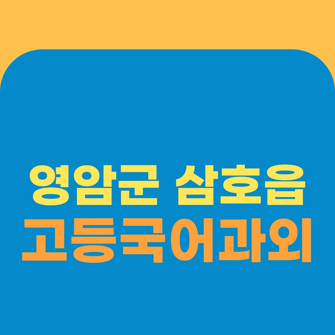 영암군 삼호읍 고등국어과외
