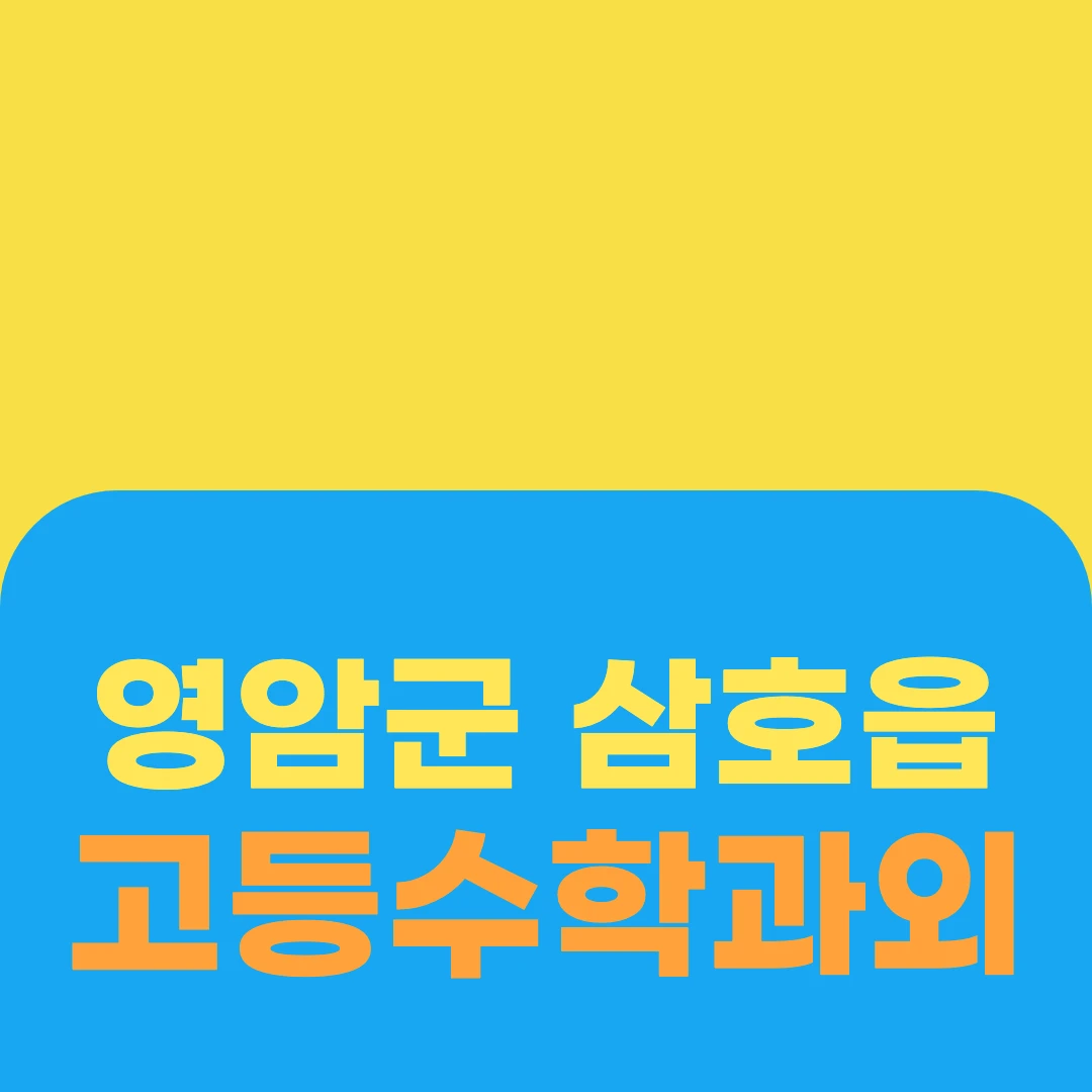 영암군 삼호읍 고등수학과외