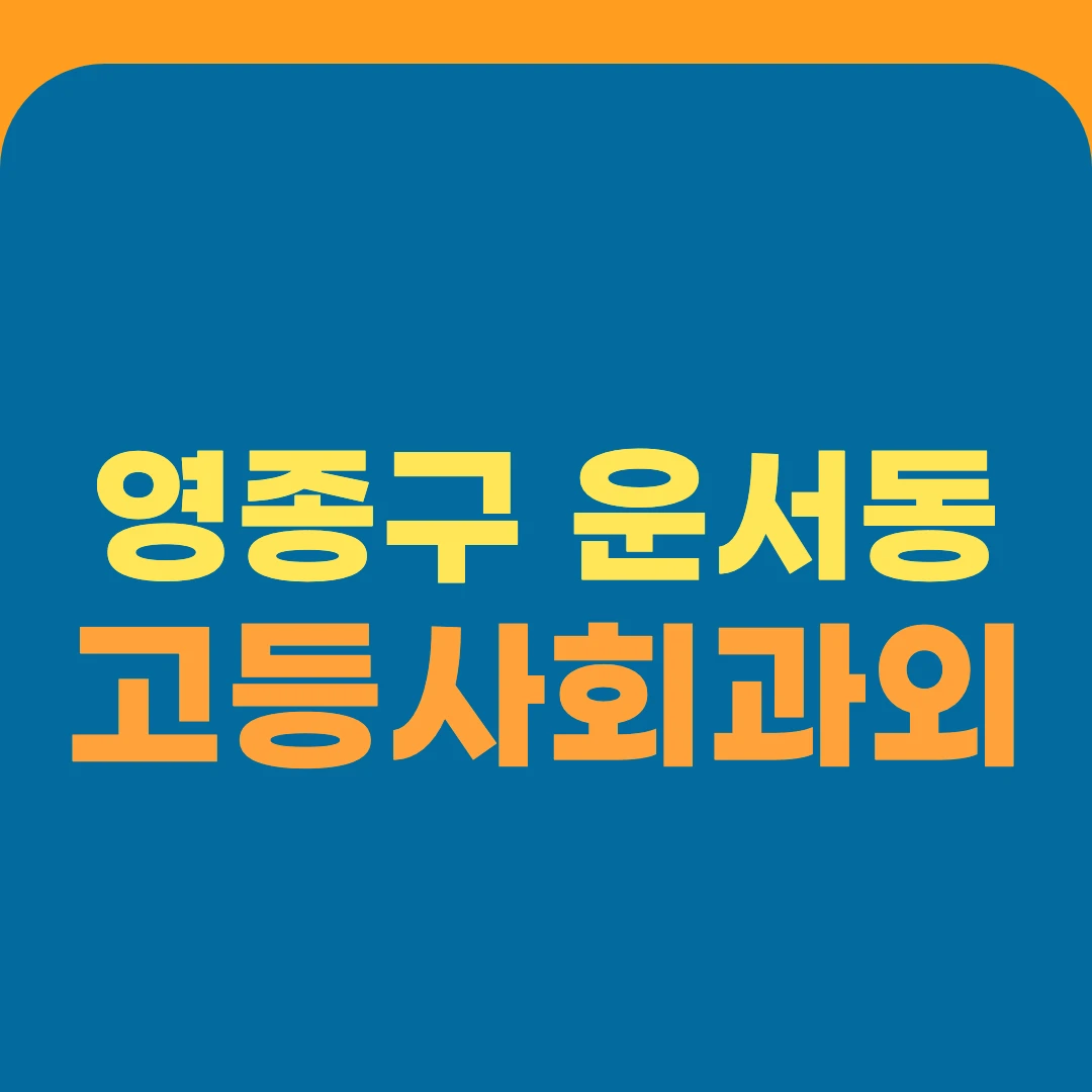 영종구 운서동 고등사회과외