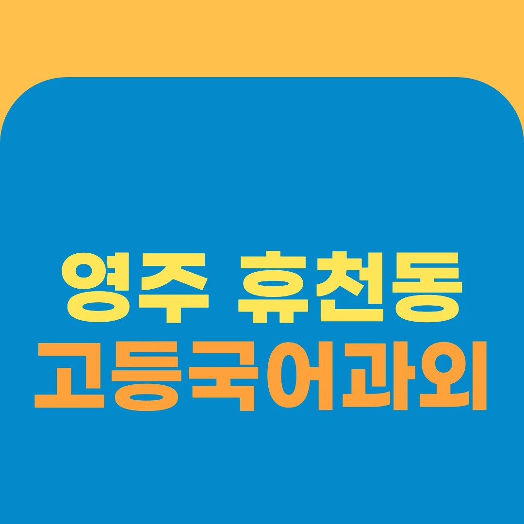 영주 휴천동 고등국어과외