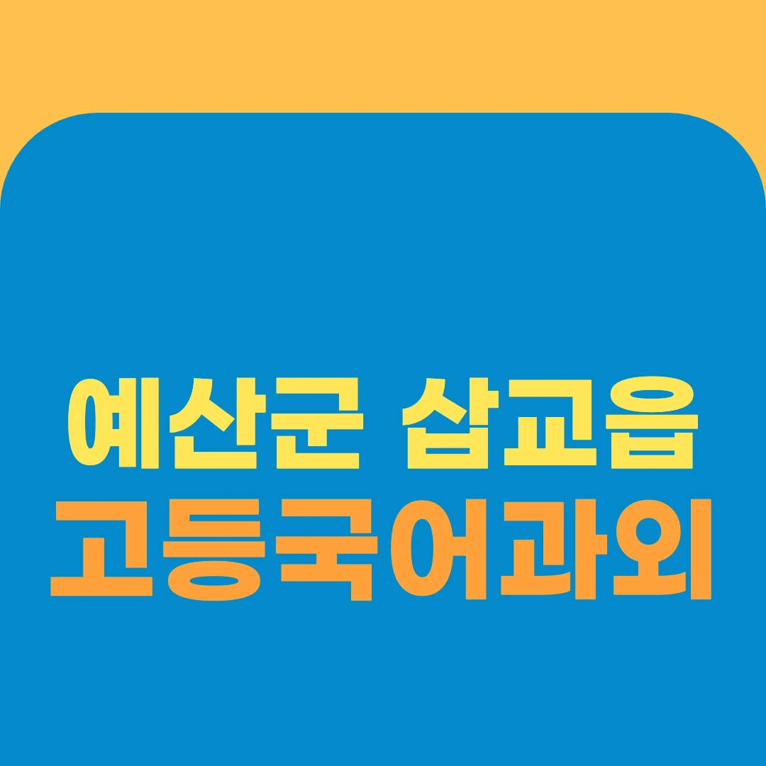 예산군 삽교읍 고등국어과외