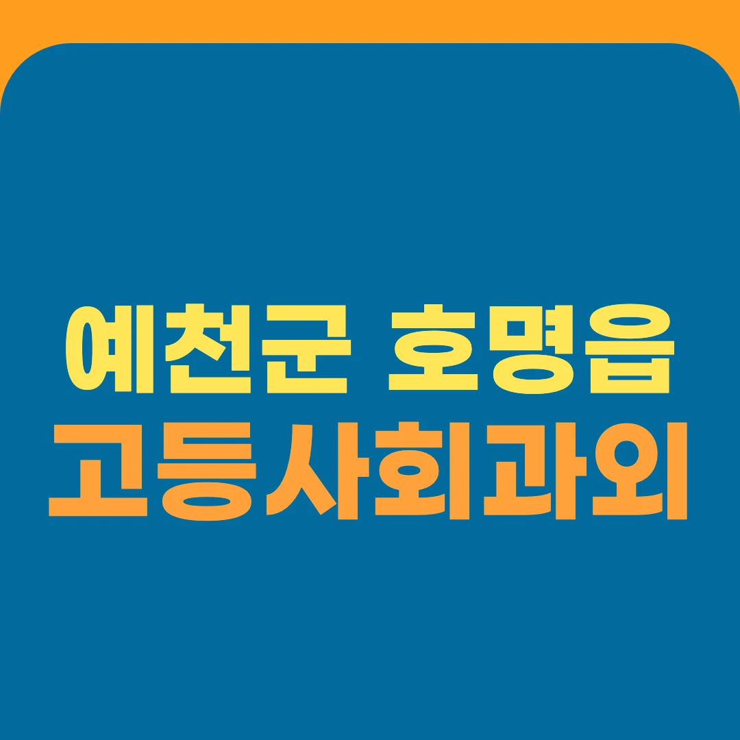 예천군 호명읍 고등사회과외