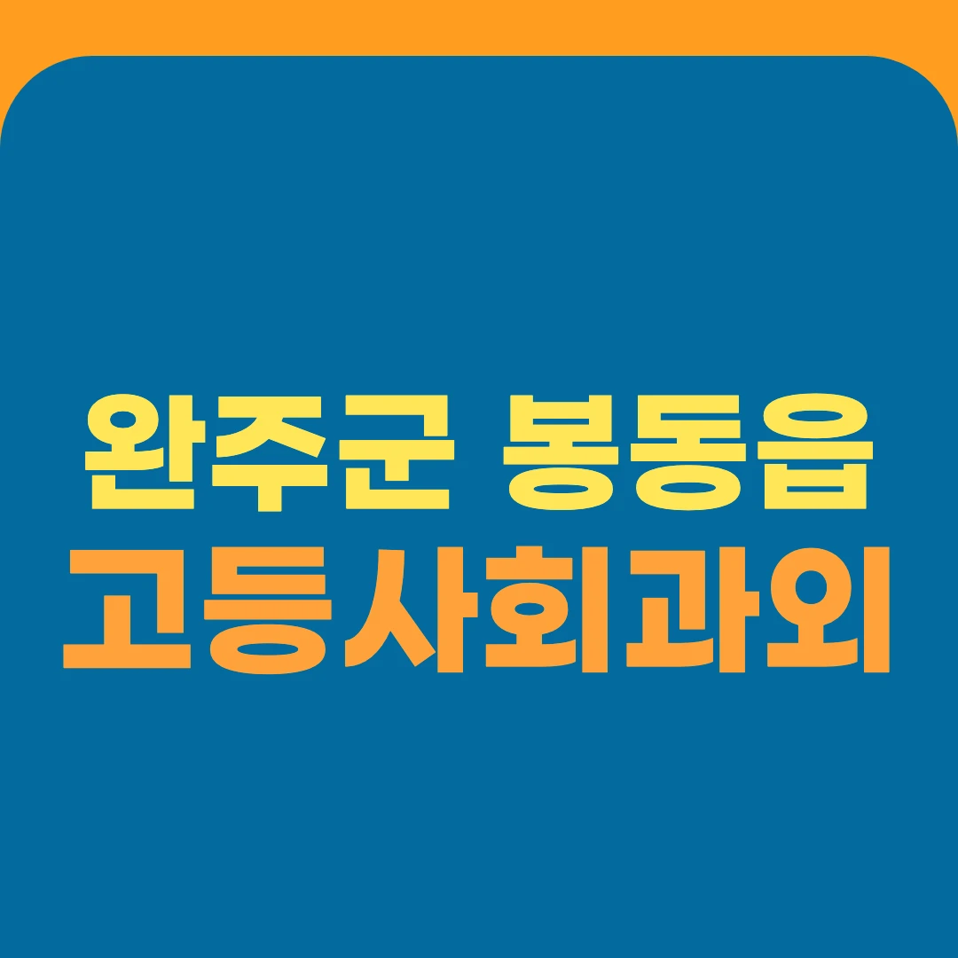 완주군 봉동읍 고등사회과외