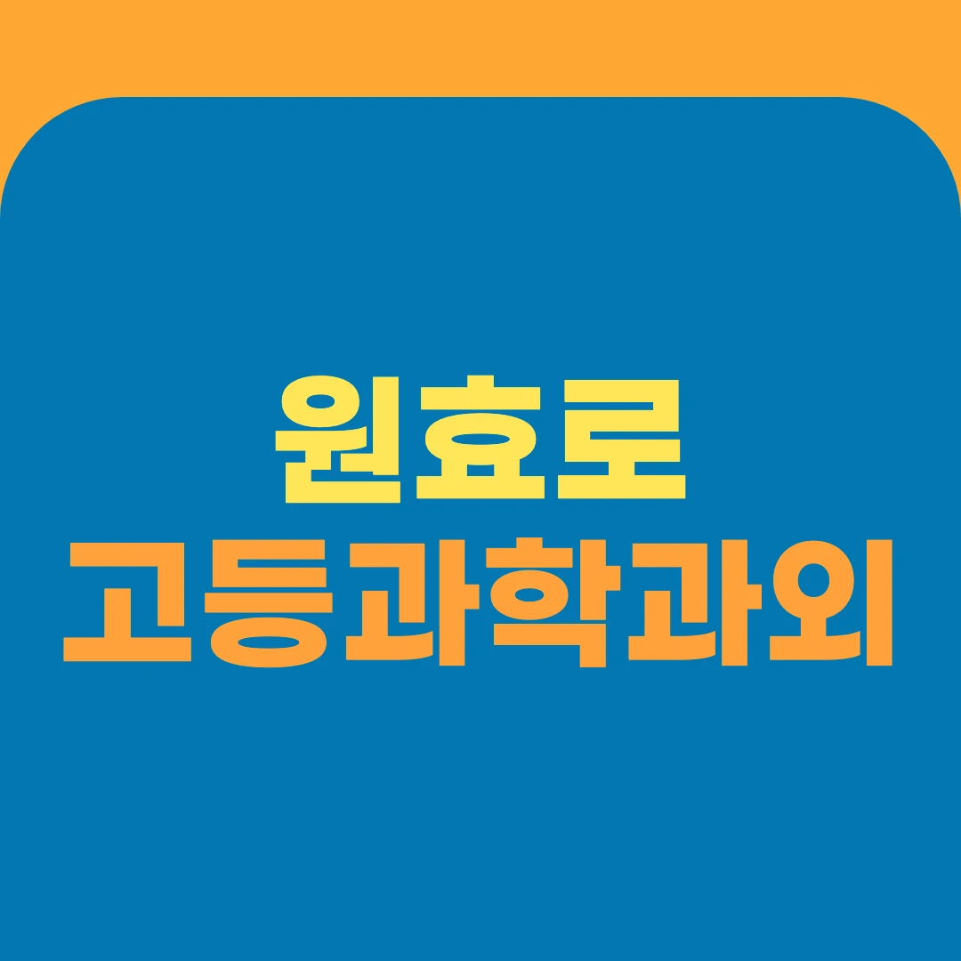 원효로 고등과학과외