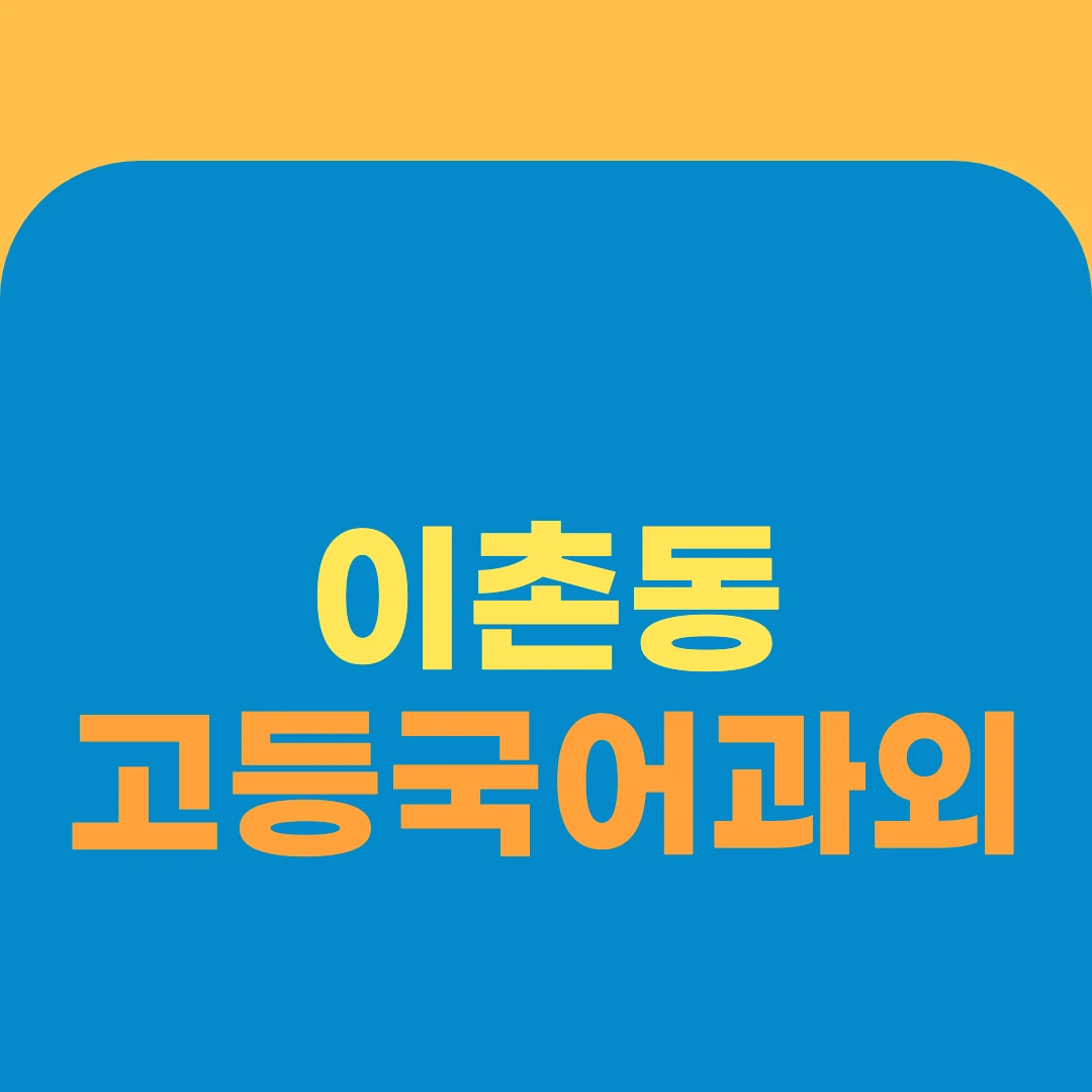 이촌동 고등국어과외