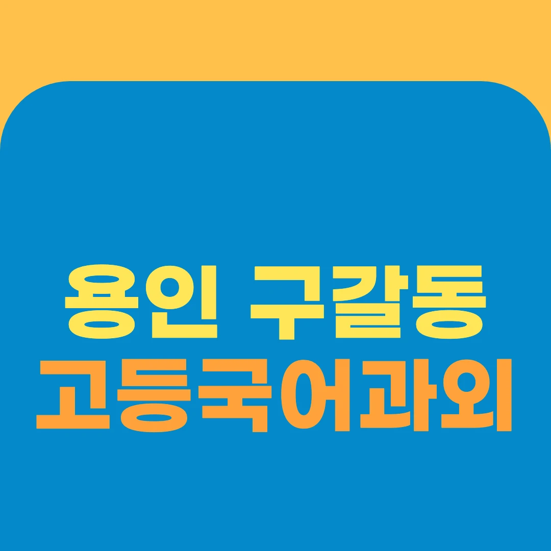 용인 구갈동 고등국어과외