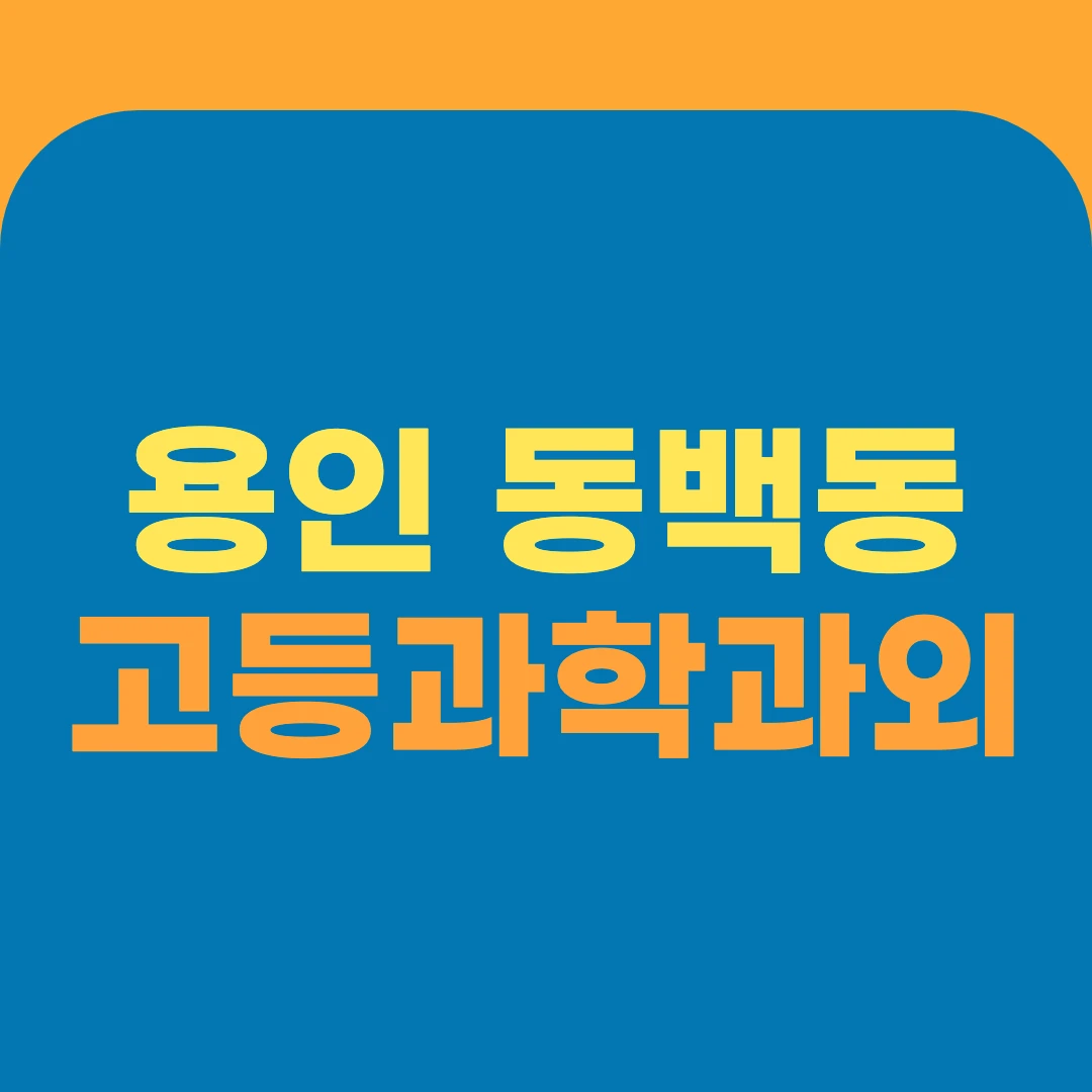 용인 동백동 고등과학과외