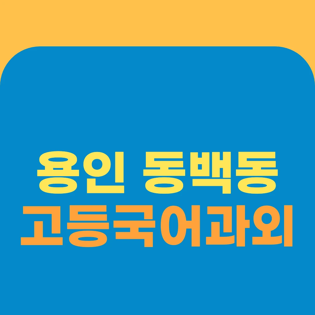 용인 동백동 고등국어과외