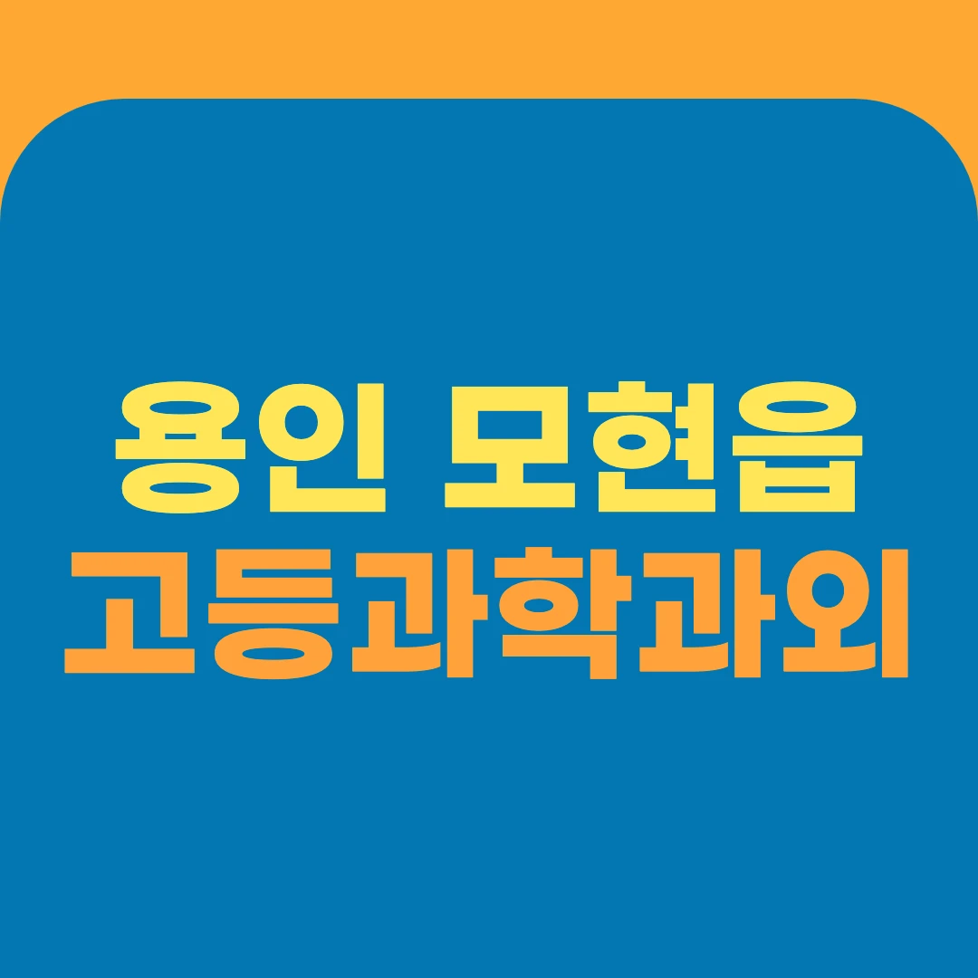 용인 모현읍 고등과학과외