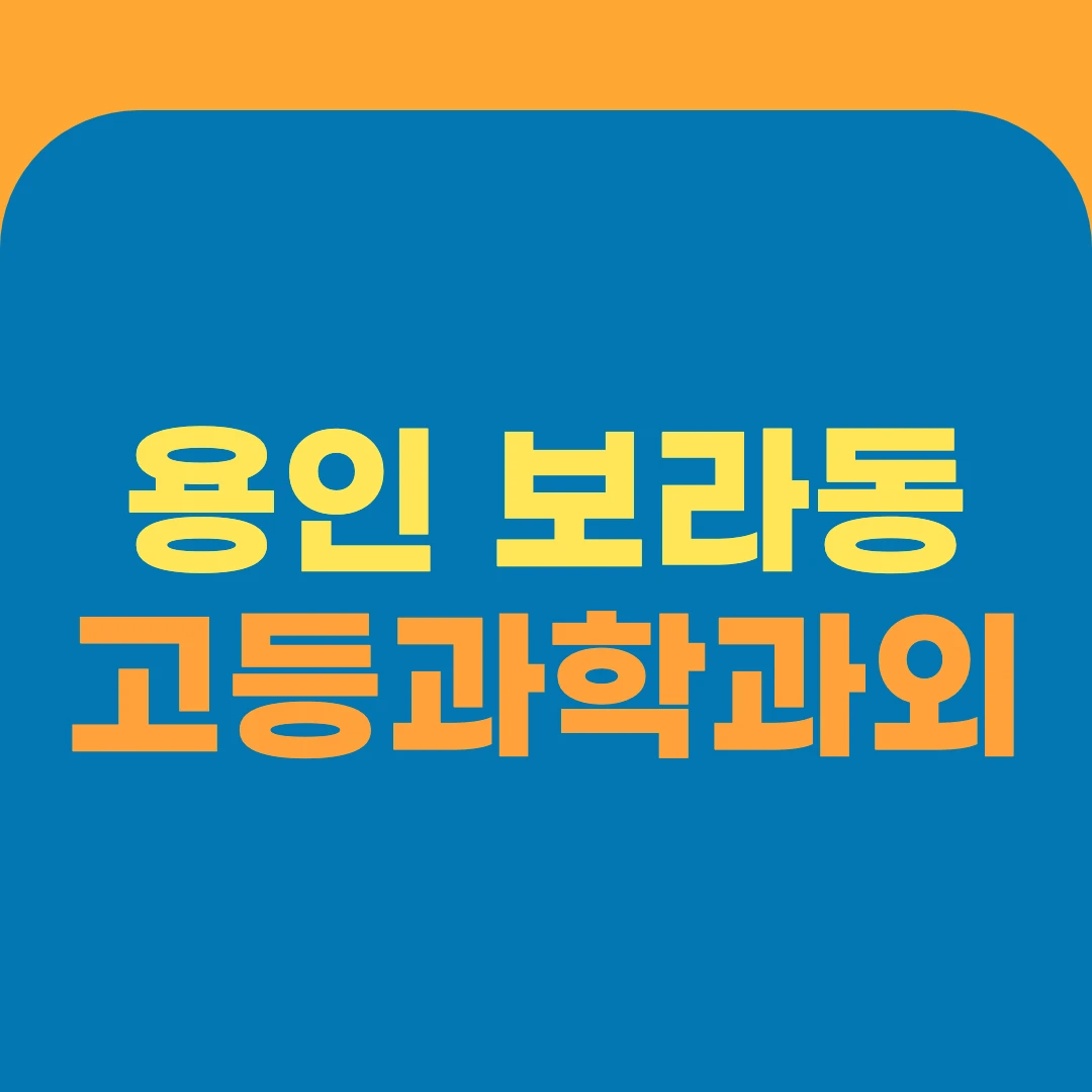 용인 보라동 고등과학과외