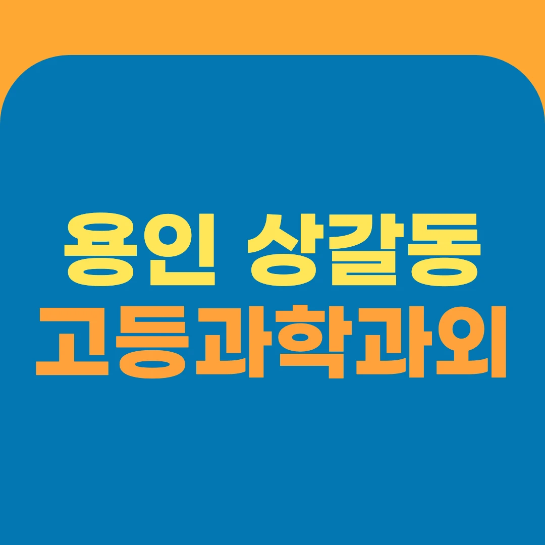 용인 상갈동 고등과학과외