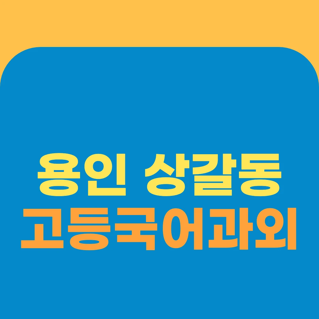 용인 상갈동 고등국어과외