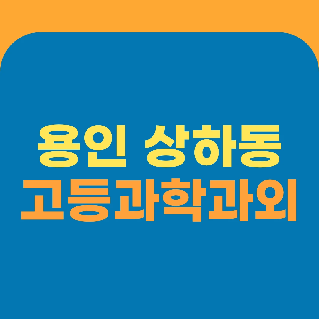 용인 상하동 고등과학과외