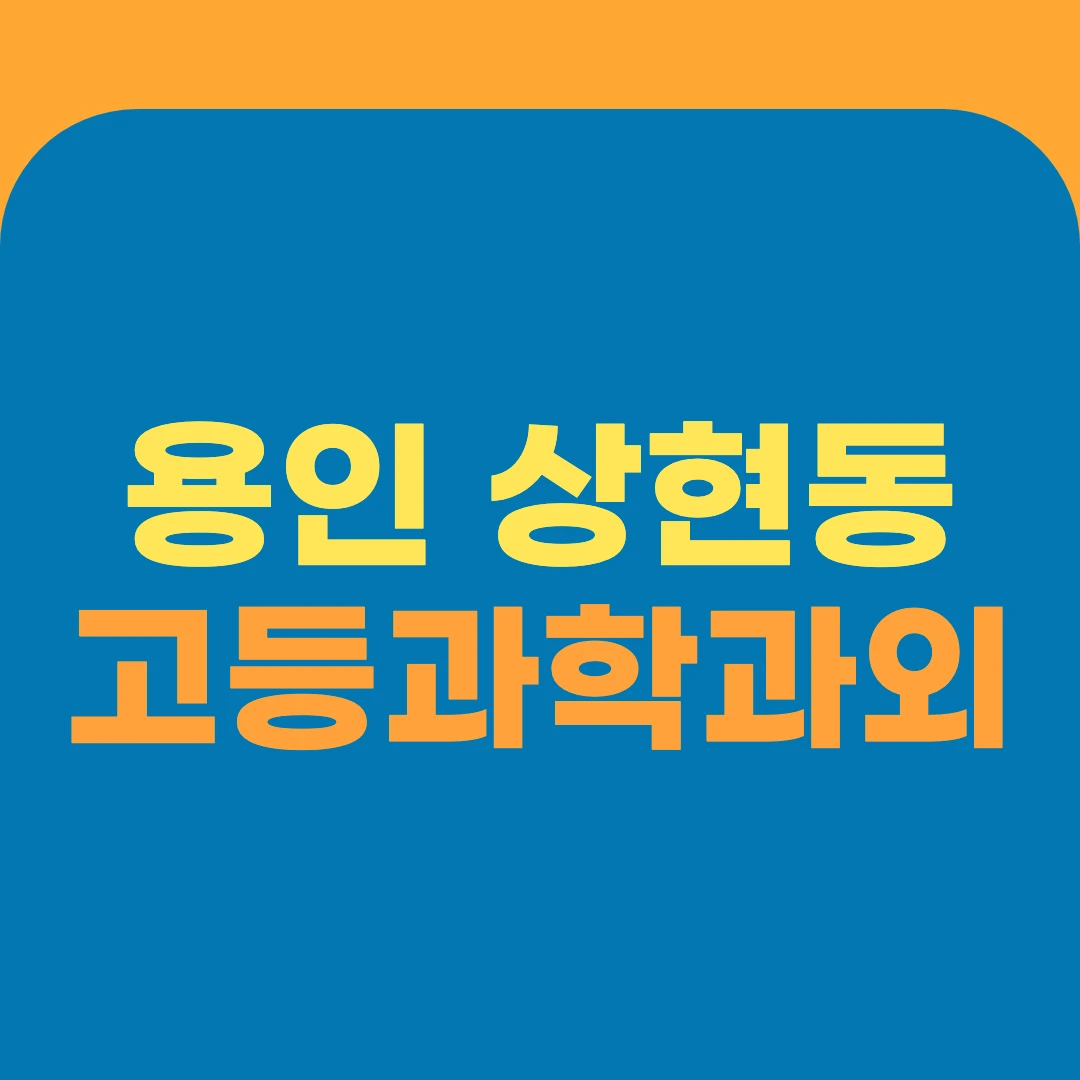 용인 상현동 고등과학과외