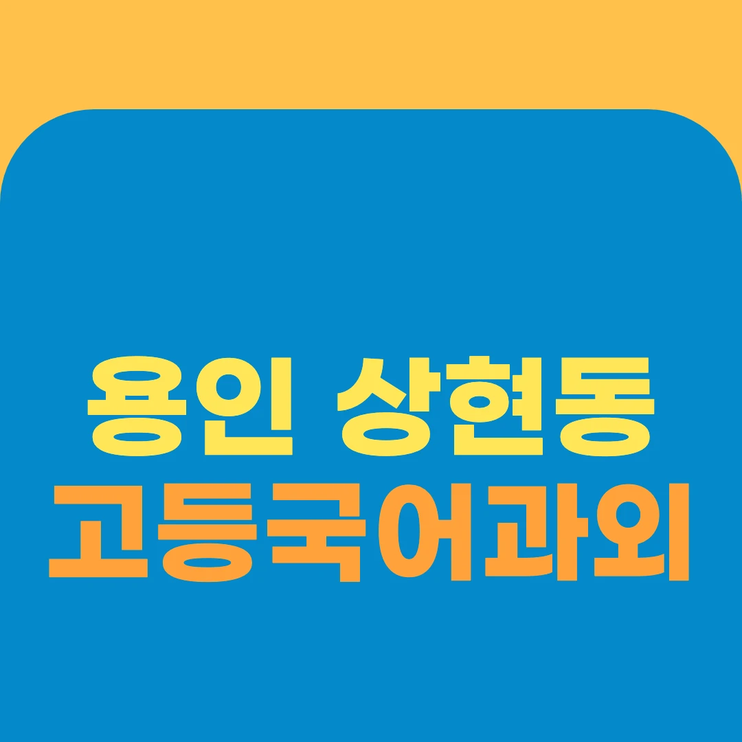 용인 상현동 고등국어과외