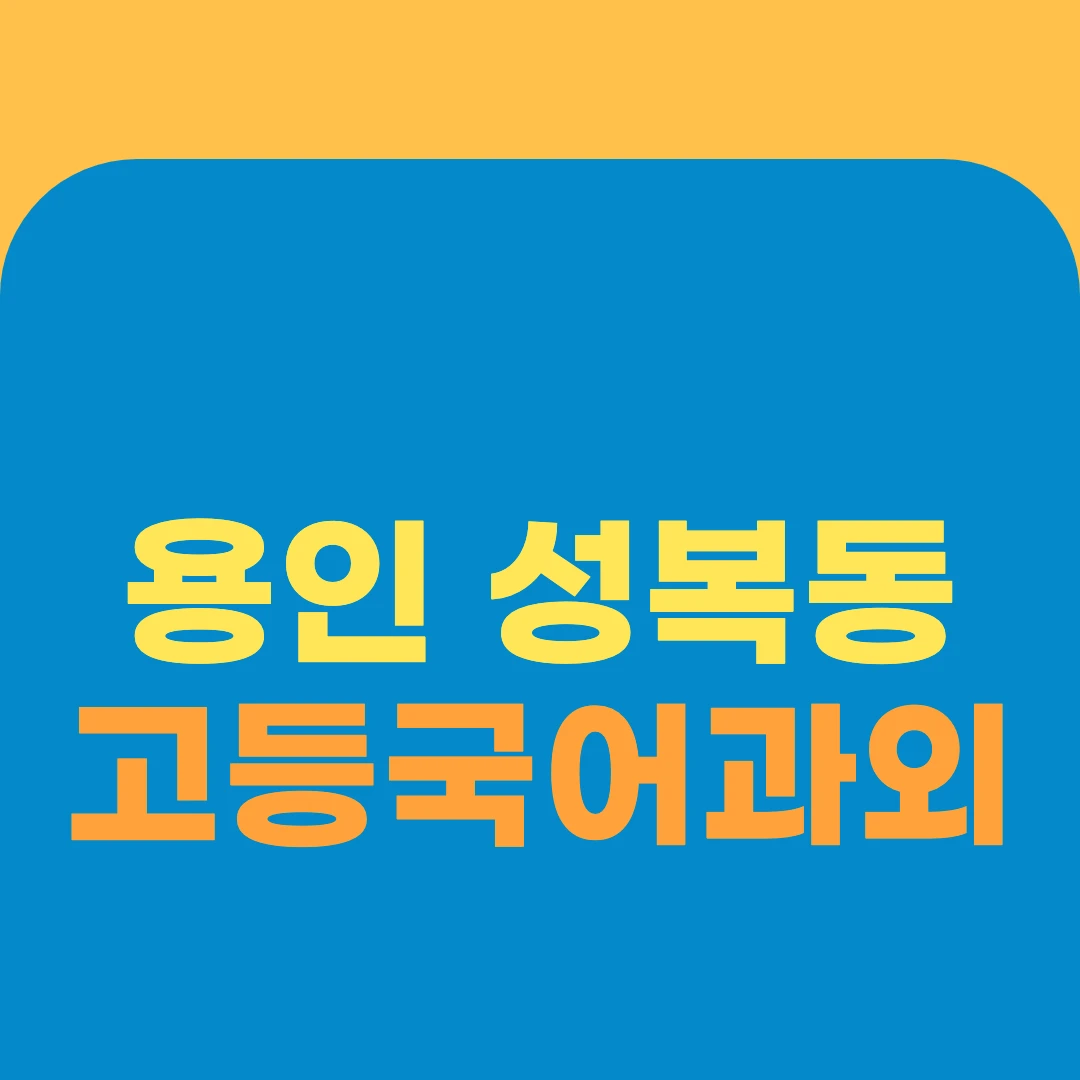 용인 성복동 고등국어과외