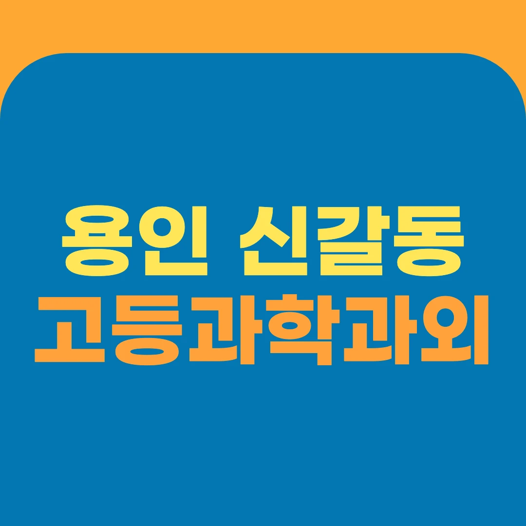 용인 신갈동 고등과학과외