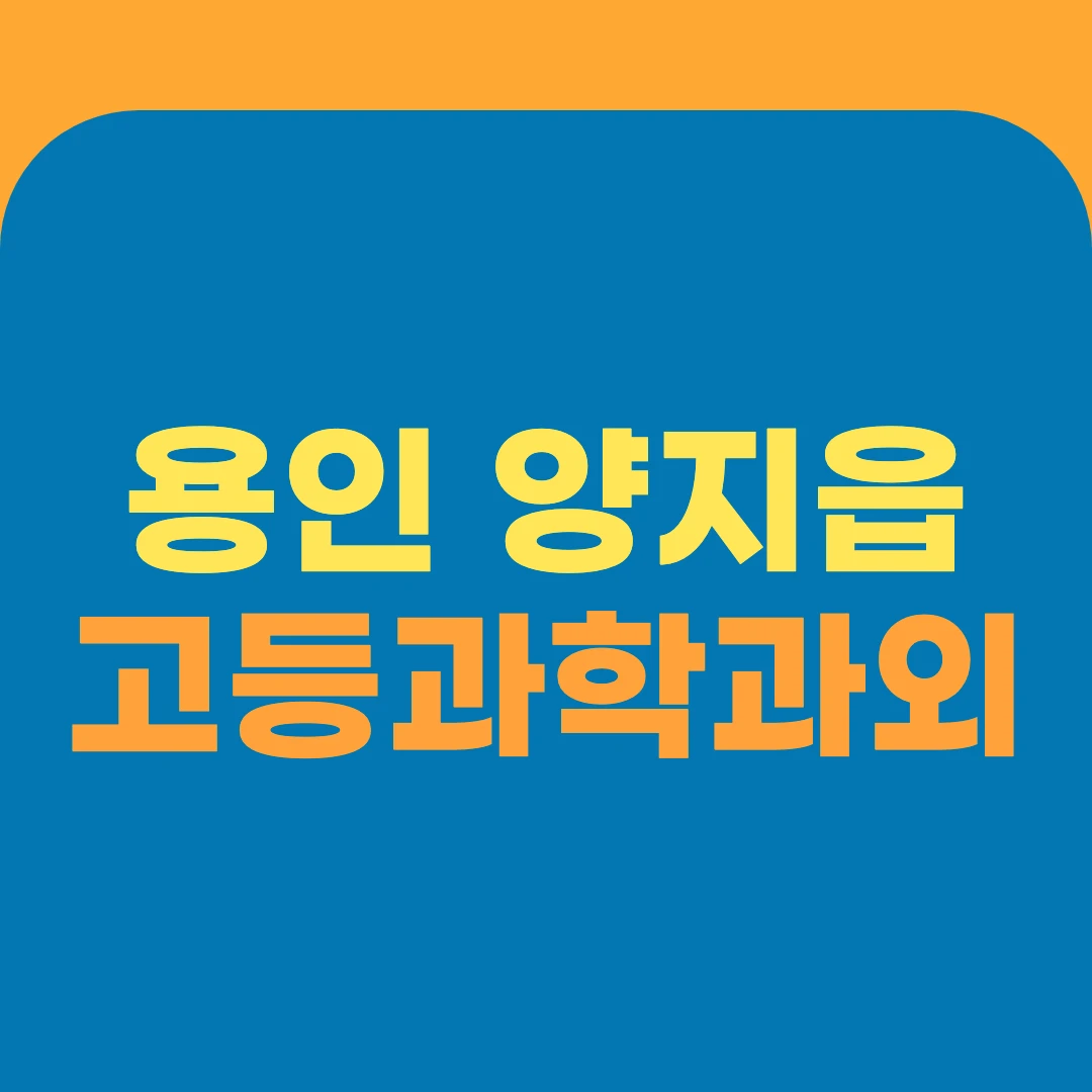 용인 양지읍 고등과학과외