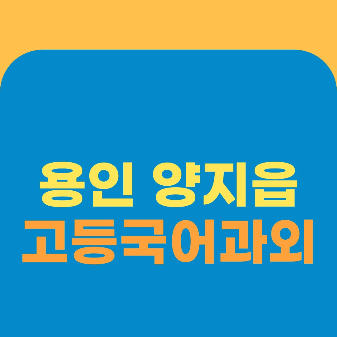 용인 양지읍 고등국어과외