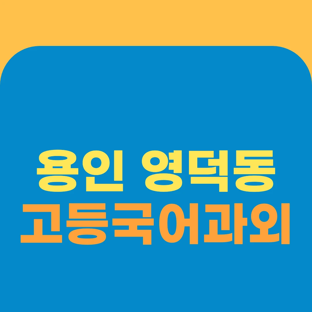 용인 영덕동 고등국어과외