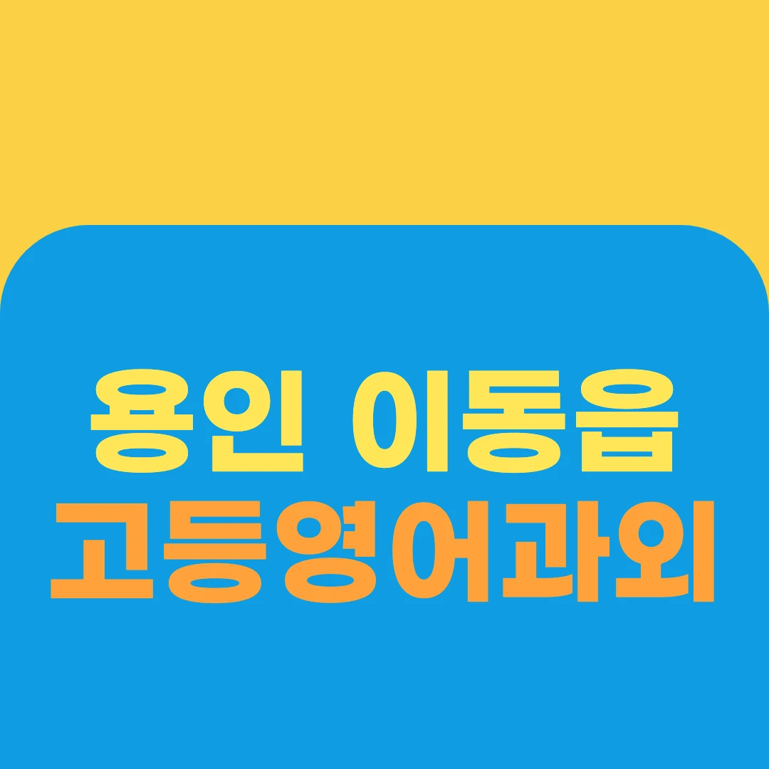 용인 이동읍 고등영어과외