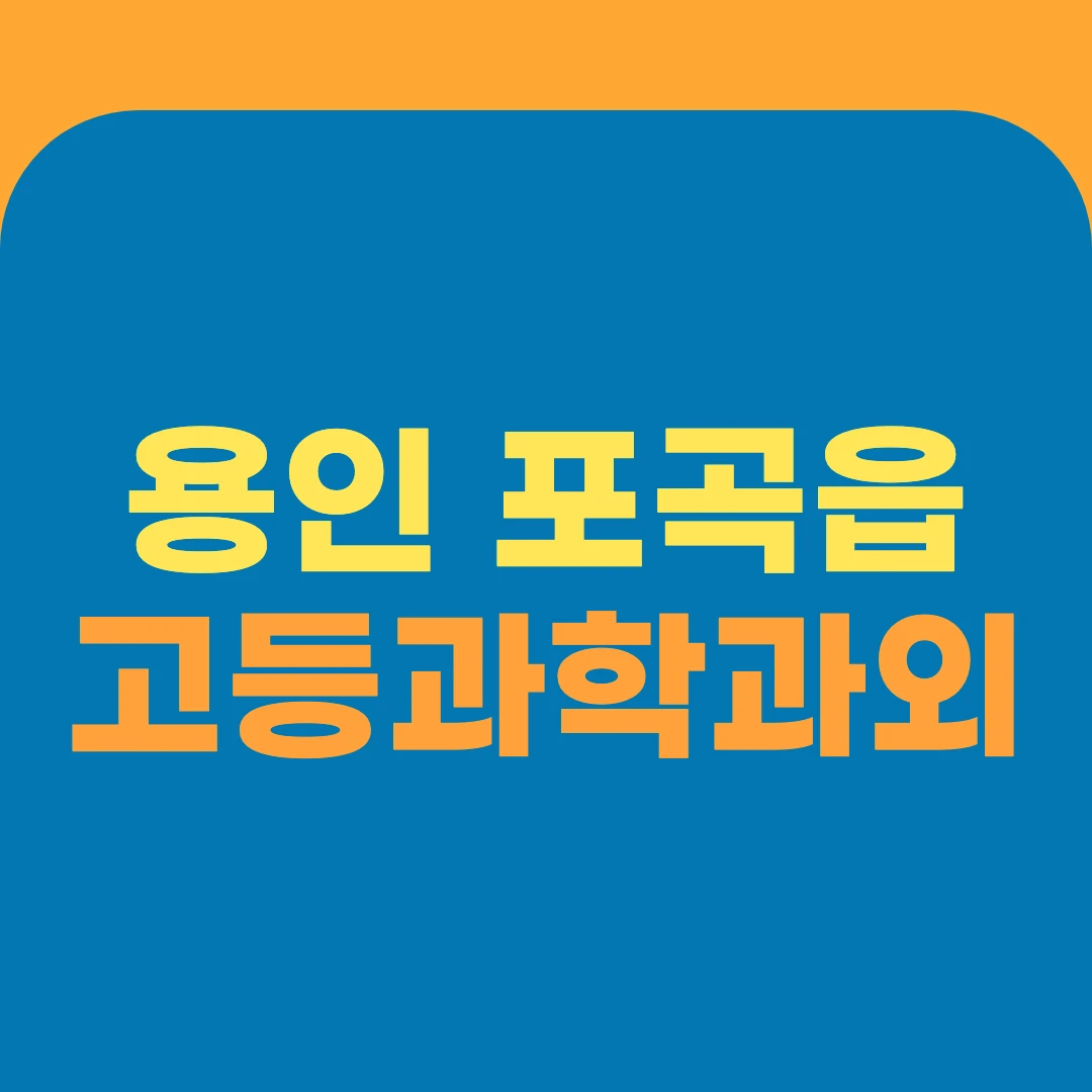 용인 포곡읍 고등과학과외