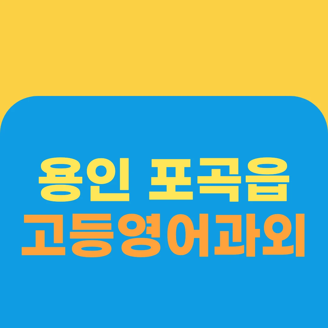 용인 포곡읍 고등영어과외