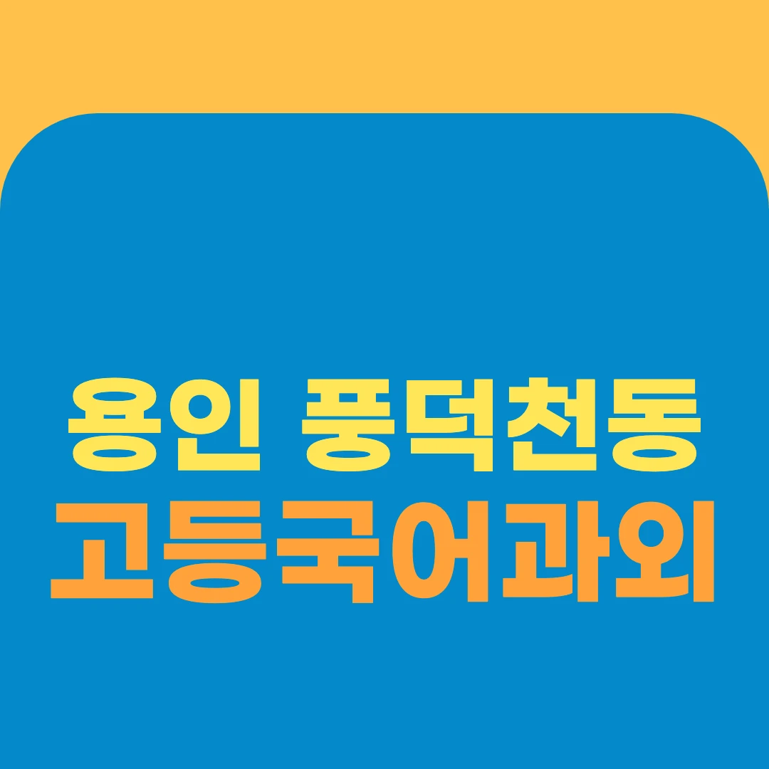 용인 풍덕천동 고등국어과외