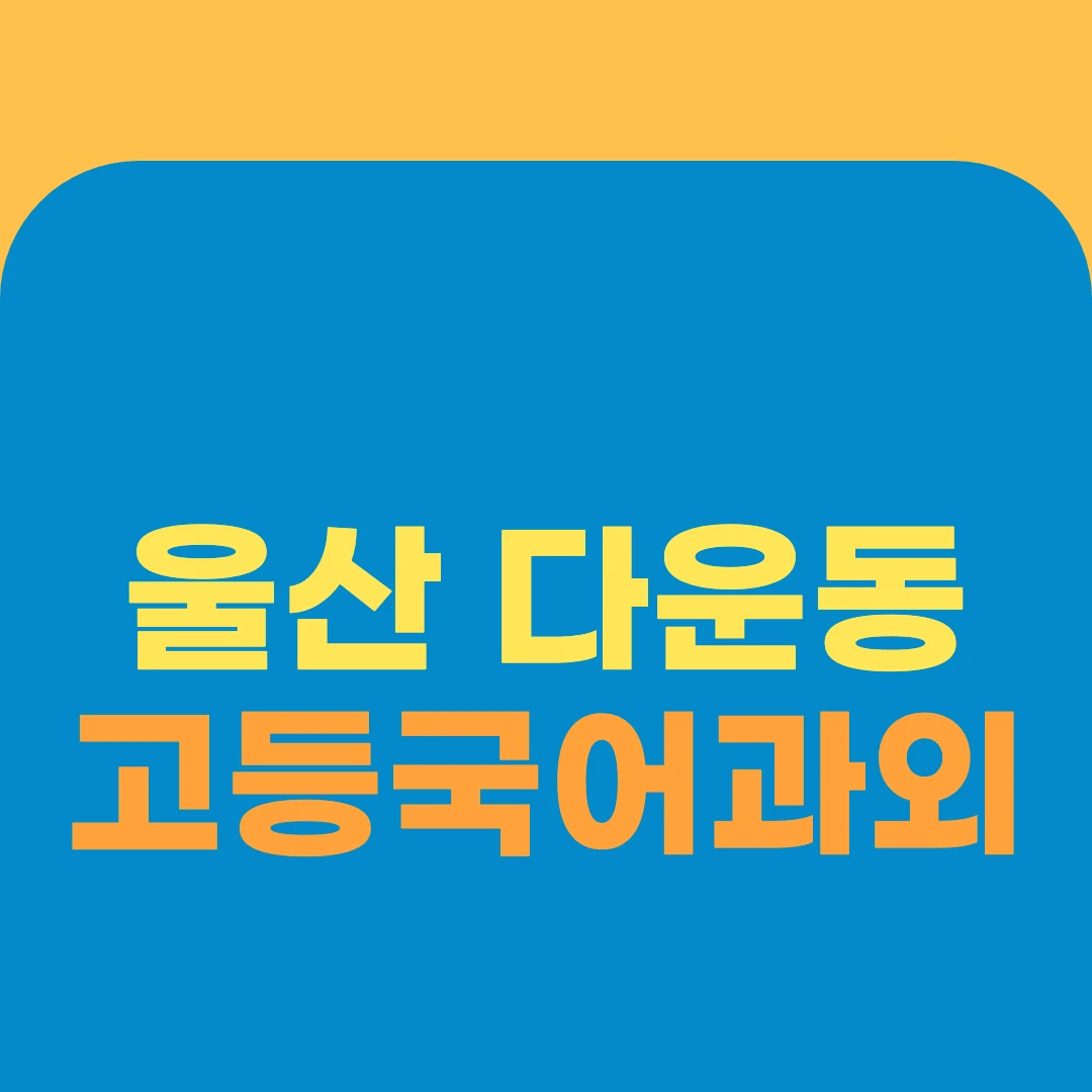 울산 다운동 고등국어과외